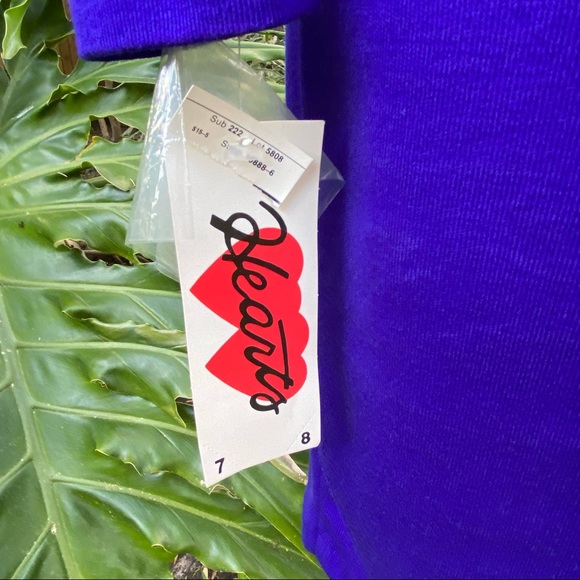 Vintage dead stock cobalt blue fringe long sleeve sweater dress. - Picture 13 of 16